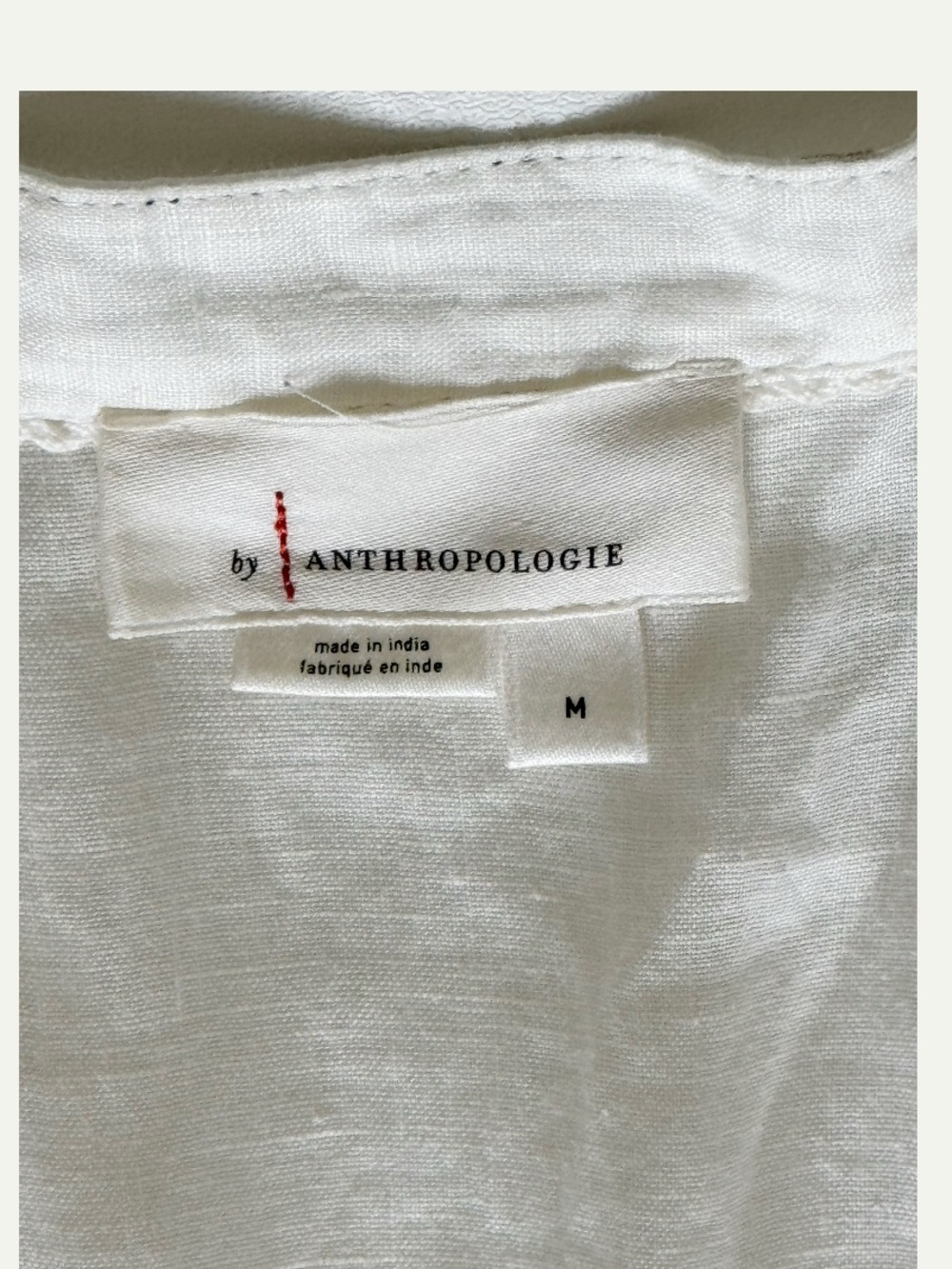 Anthropologie V-Neck Corset Midi Shirt Dress in Off White Medium - Picture 9 of 14